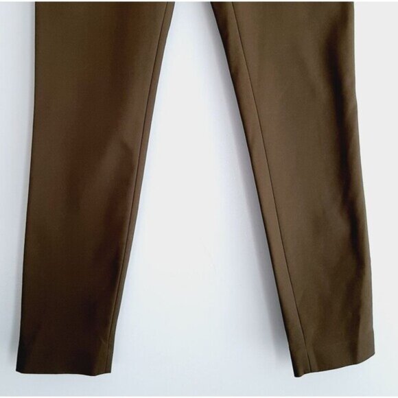 CLUB MONACO | Slim Fit Stretch Crop Ankle Tapered Dress Pant Olive Green Sz 4 - Picture 4 of 10